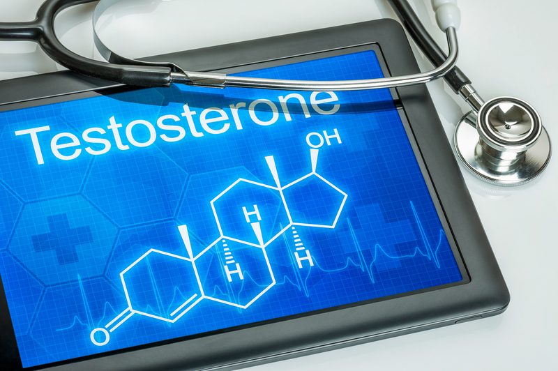 A tablet with the word testosterone written on it.