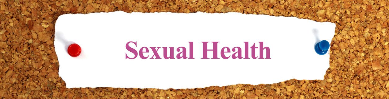 A brown frame with the words sexual health written in it.